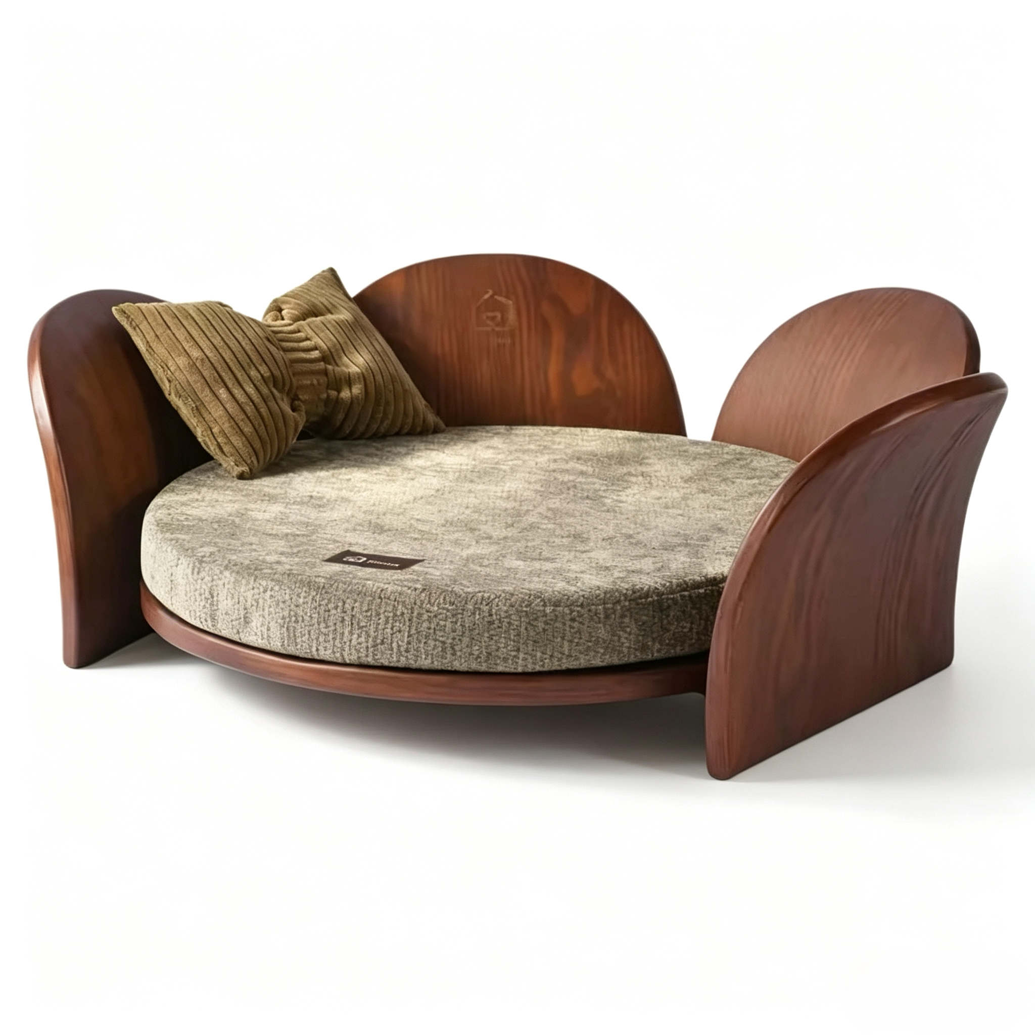 Premium Solid Wood Petal Pet Bed | All-Season Cat & Dog Sofa