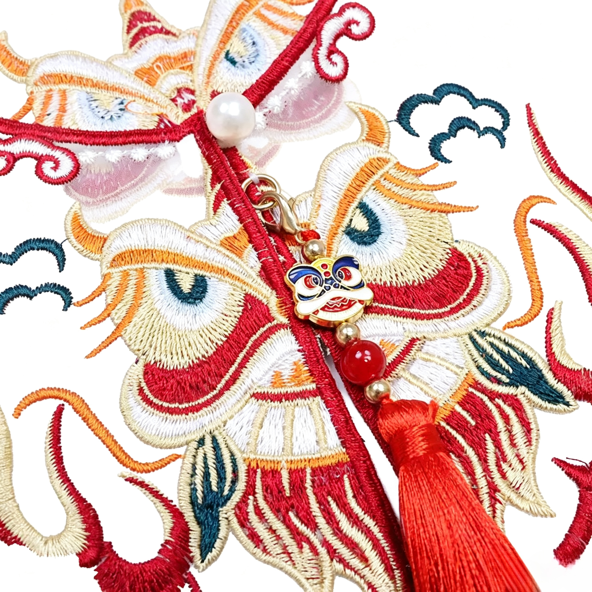 Lion Dance Embroidered Pet Cape Bib