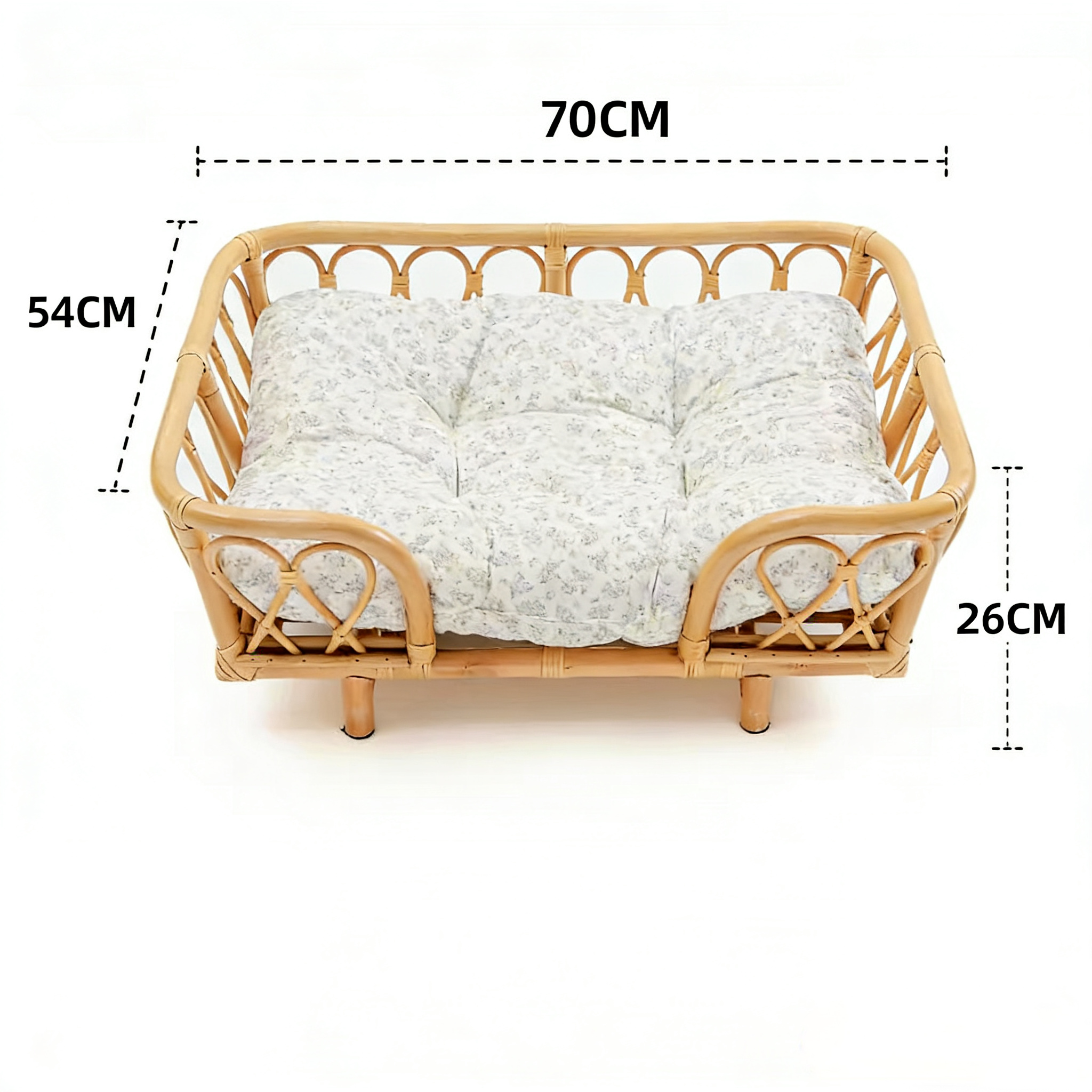 Handwoven Rattan Pet Bed | Cozy Cuddler Nest for Dogs & Cats