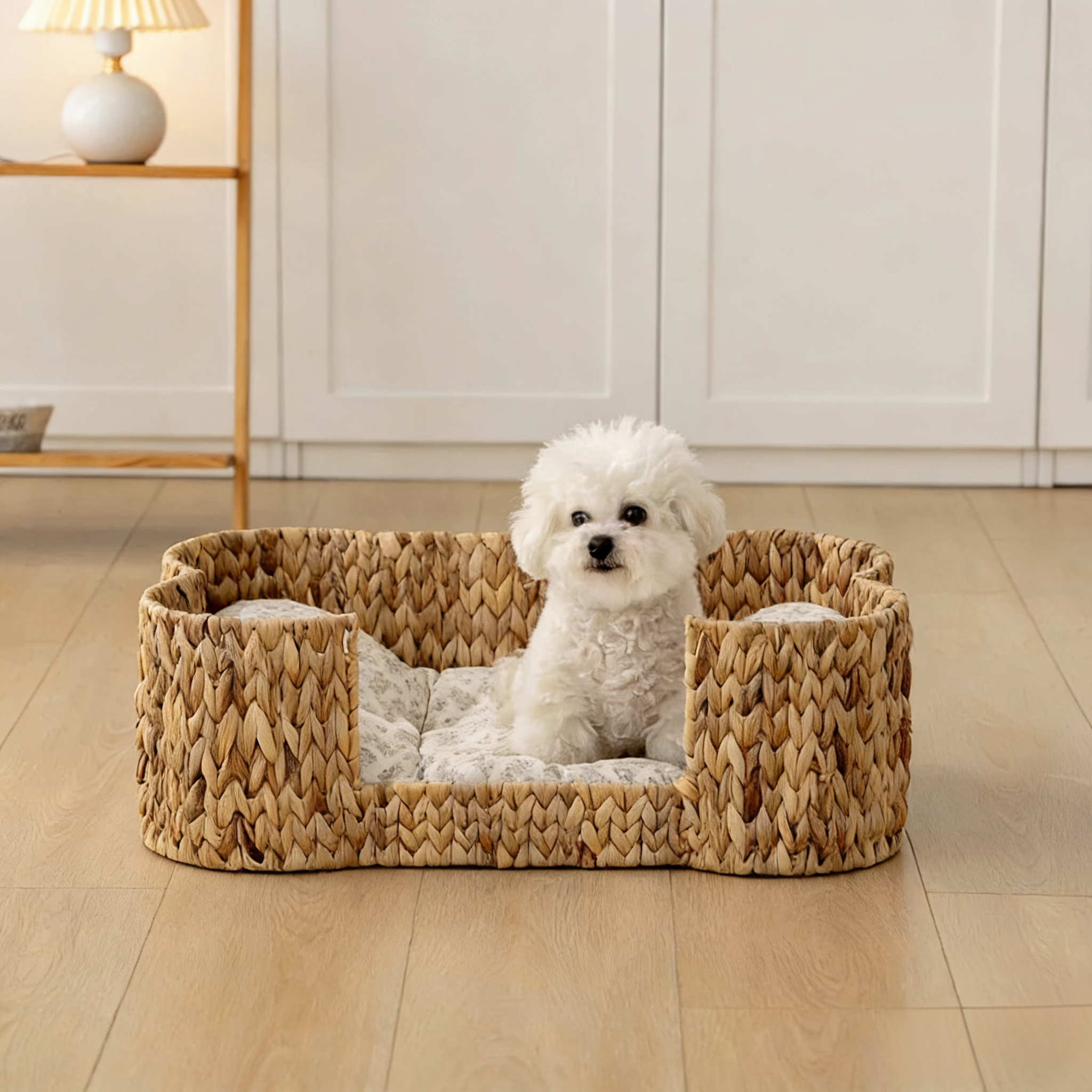 Handwoven Rattan Pet Bed | Cozy Cuddler Nest for Dogs & Cats