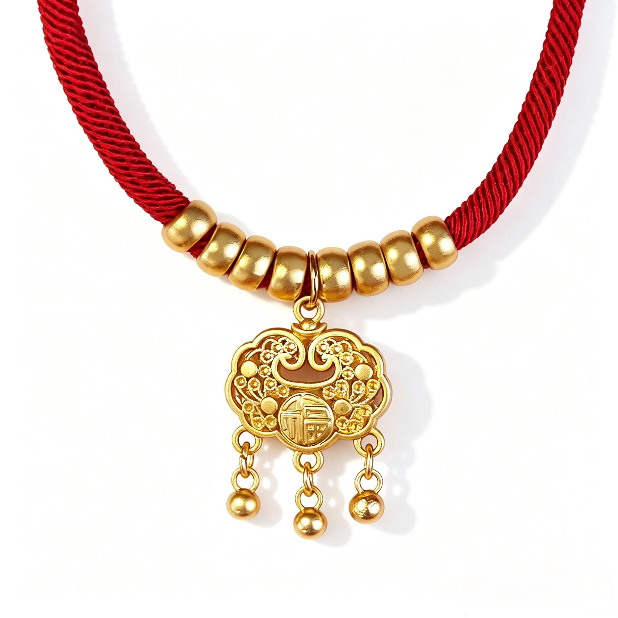 Lucky Gold Lock Pet Collar - Protection & Safety Charm
