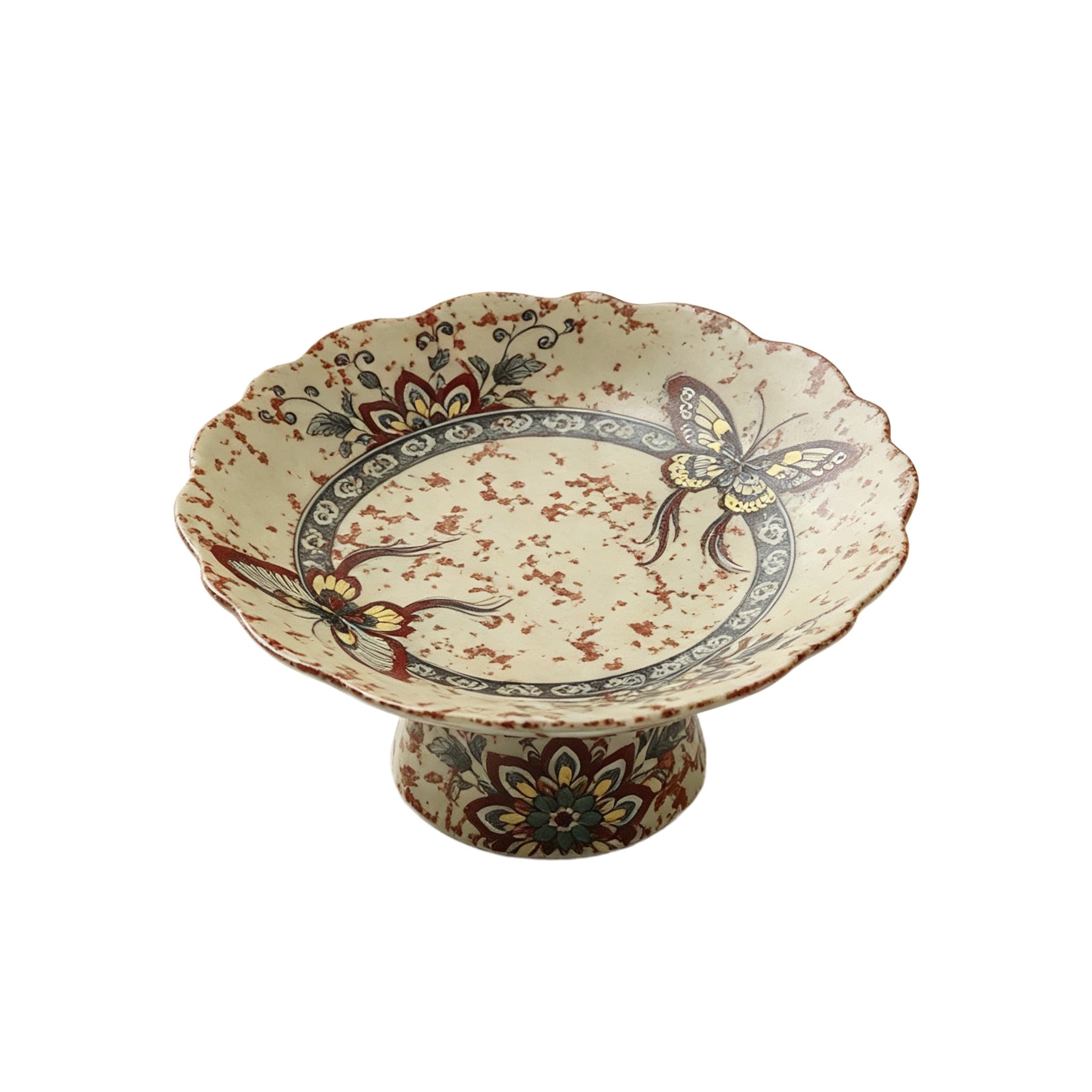 Vintage Chinese Doucai Elevated Pet Bowl