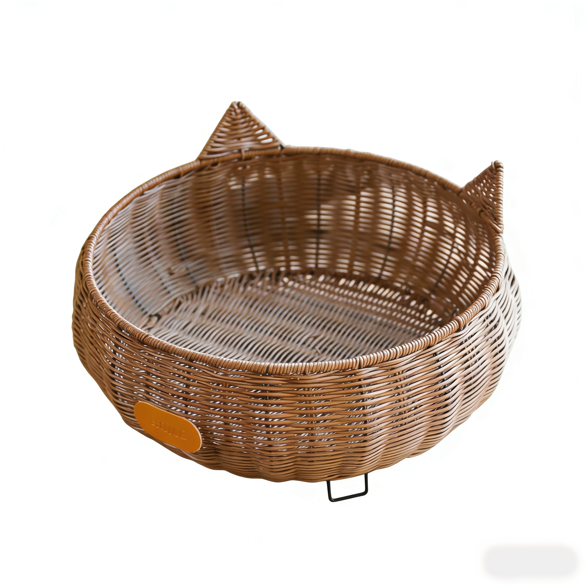 Cute Ear-Shaped Rattan Pet Bed-Includes cushion or cooling mat