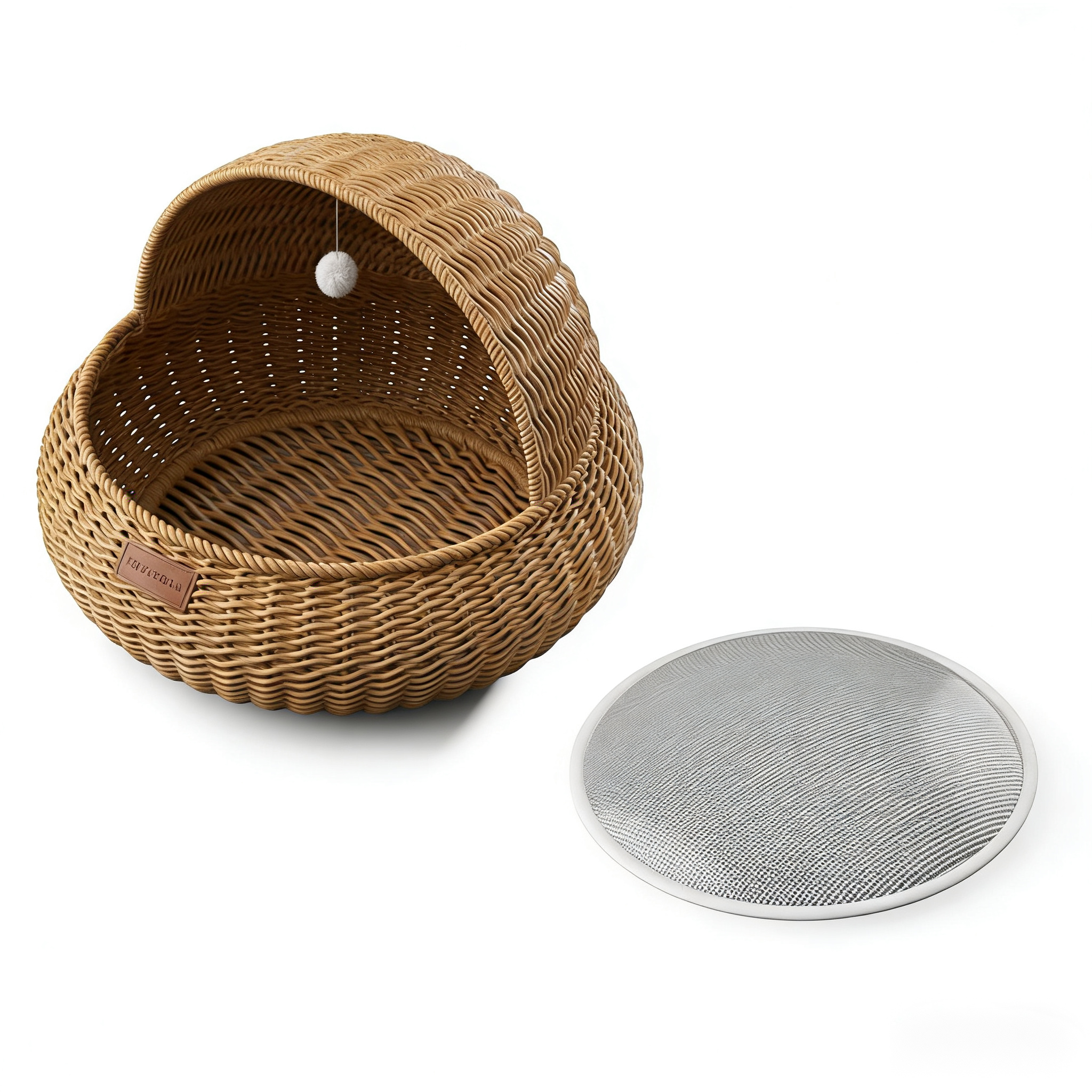 Rattan Woven Semi-Enclosed Pet Bed -Includes cushion or cooling mat