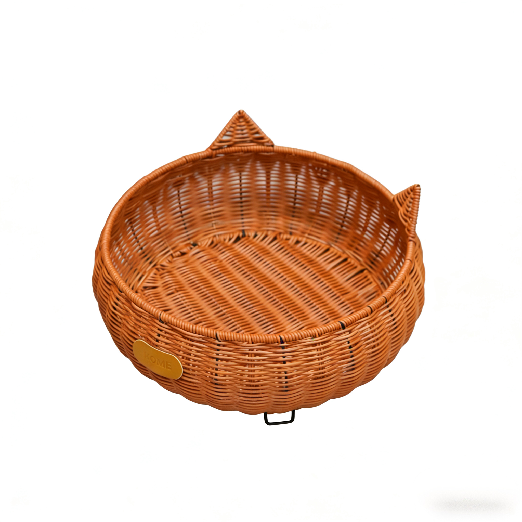 Cute Ear-Shaped Rattan Pet Bed-Includes cushion or cooling mat