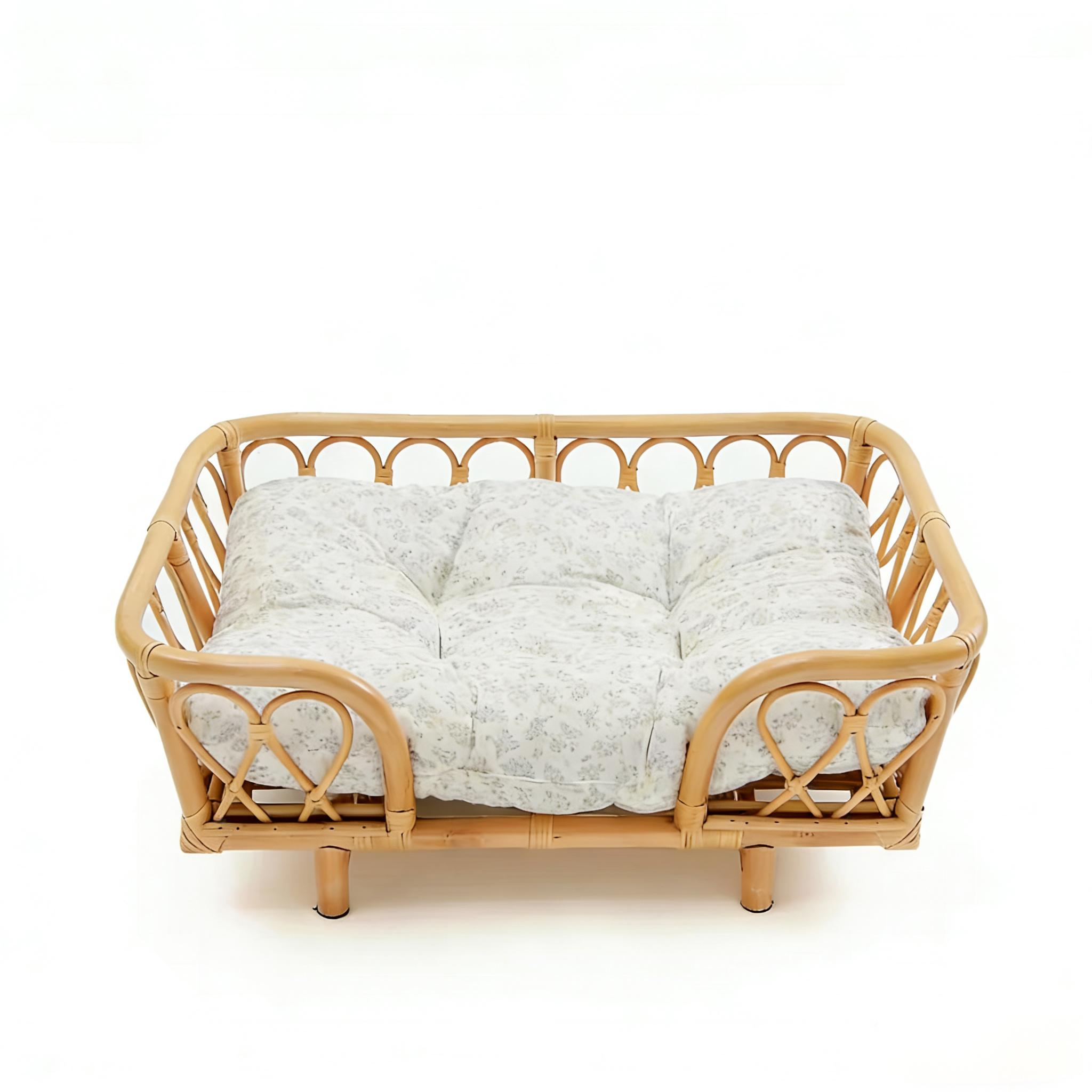Handwoven Rattan Pet Bed | Cozy Cuddler Nest for Dogs & Cats