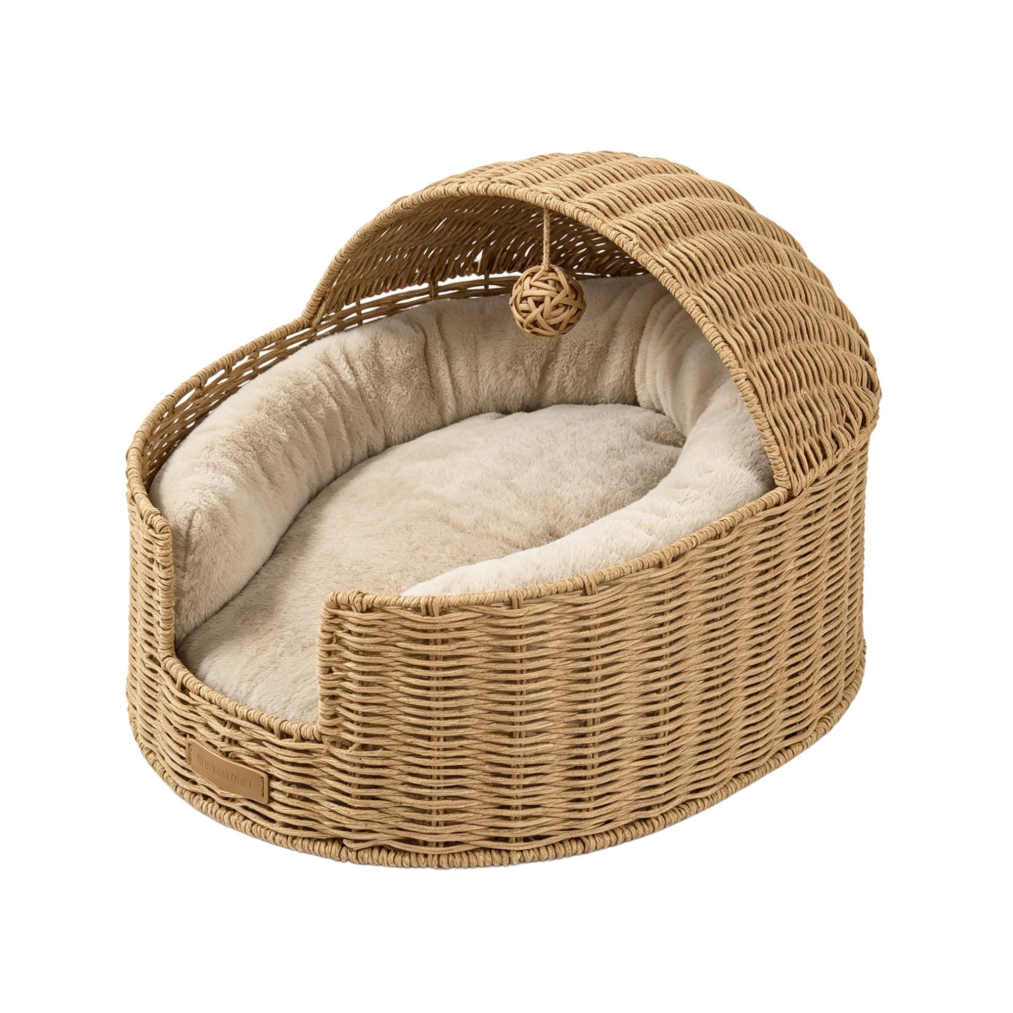 Handwoven Wicker Cat Bed Cave
