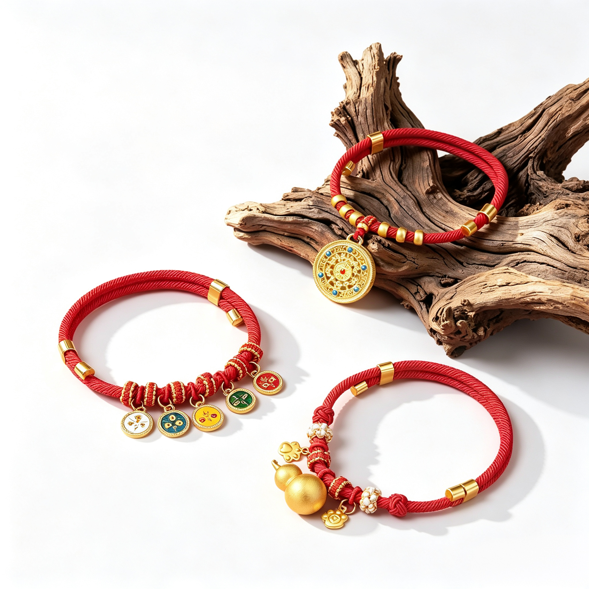 Pet Lucky Gold Lock Collar-Red String Safety Necklace