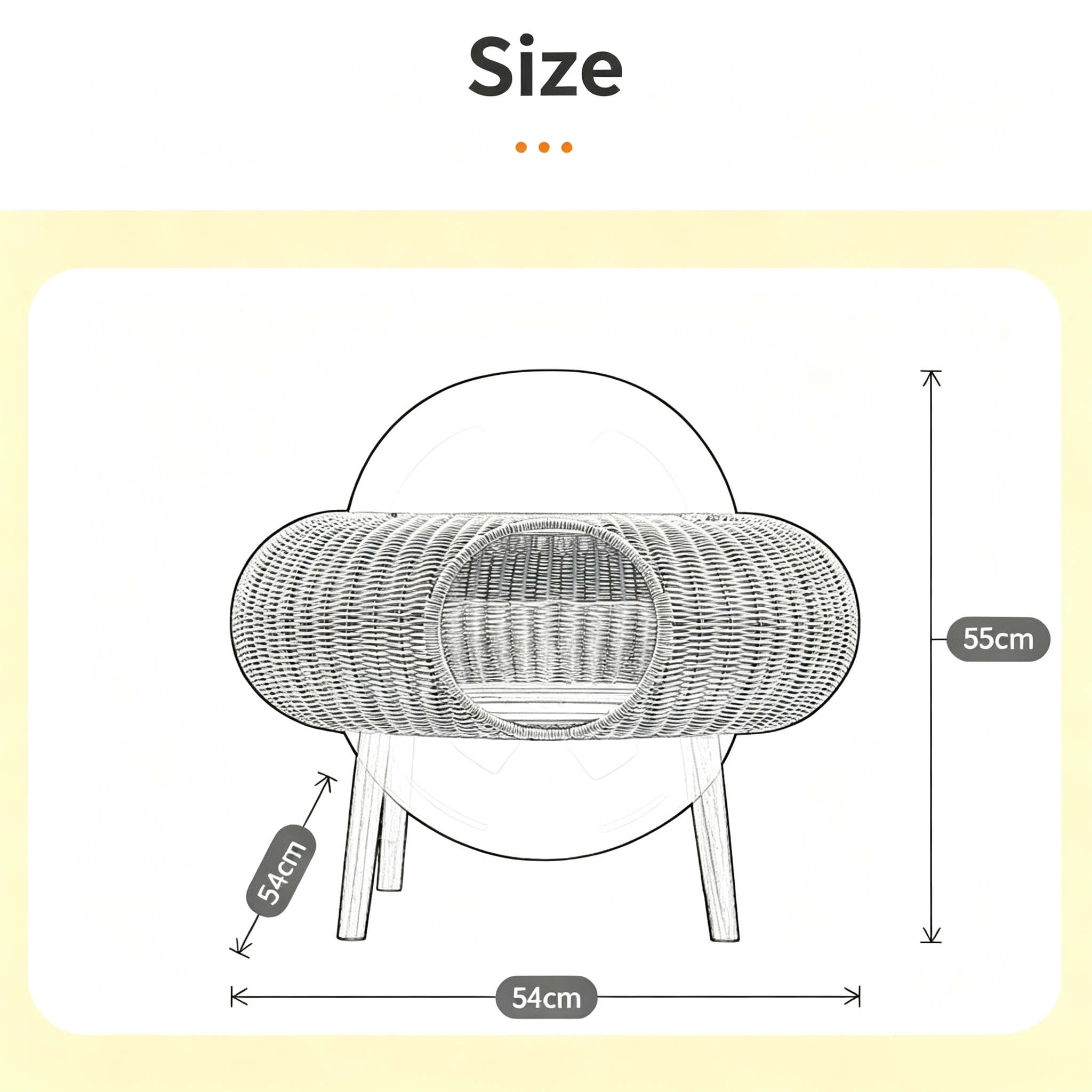 UFO Wicker Cat Bed with Transparent Dome