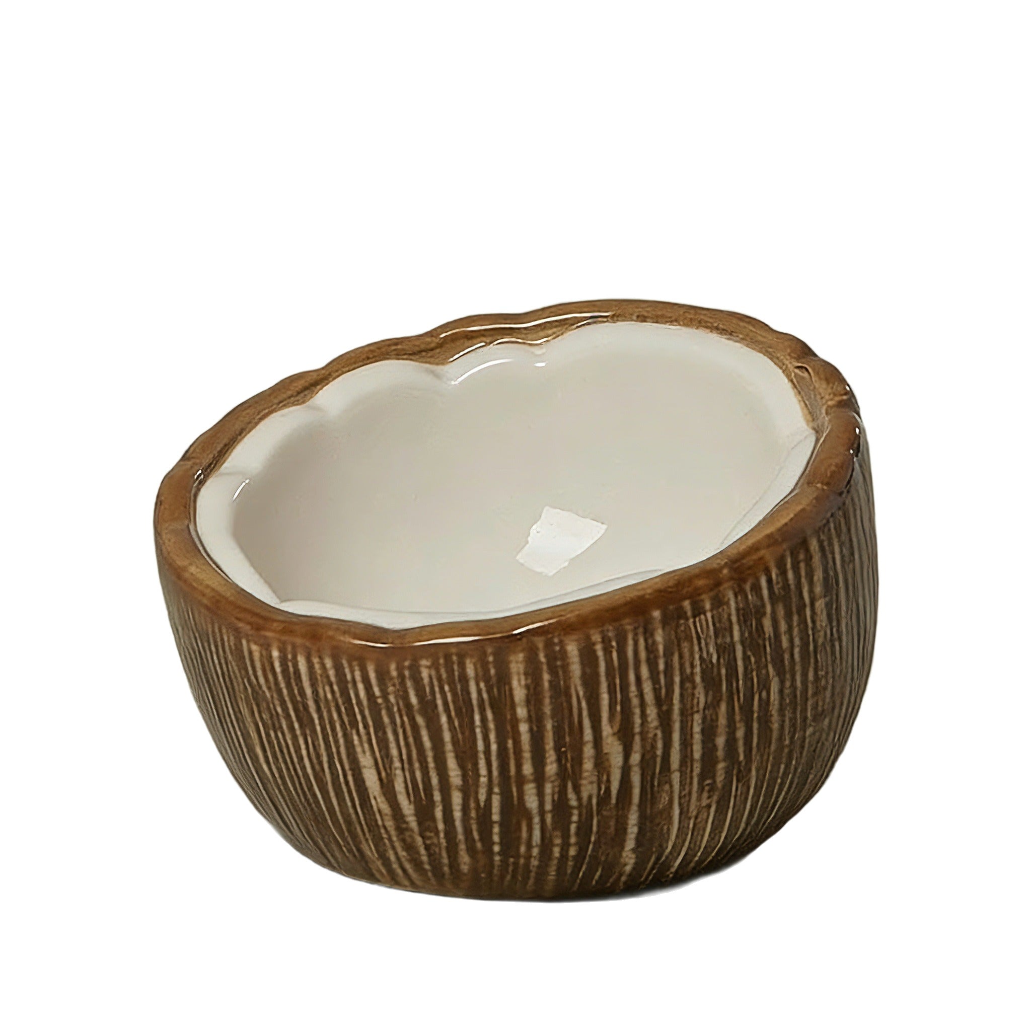 Coconut Design Ceramic Pet Bowl – Durable & Easy to Clean