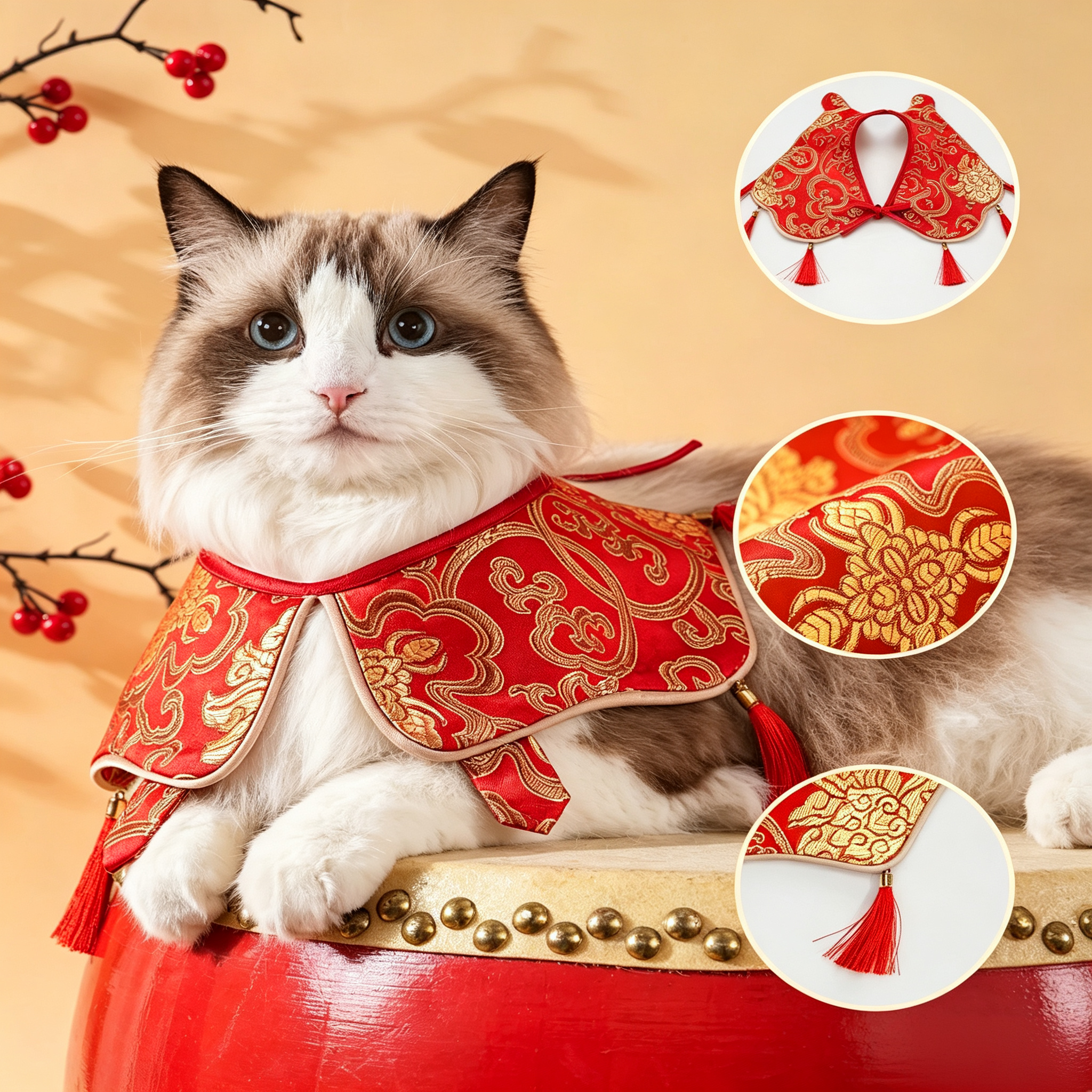 Traditional Festive Pet Neckwear Collar