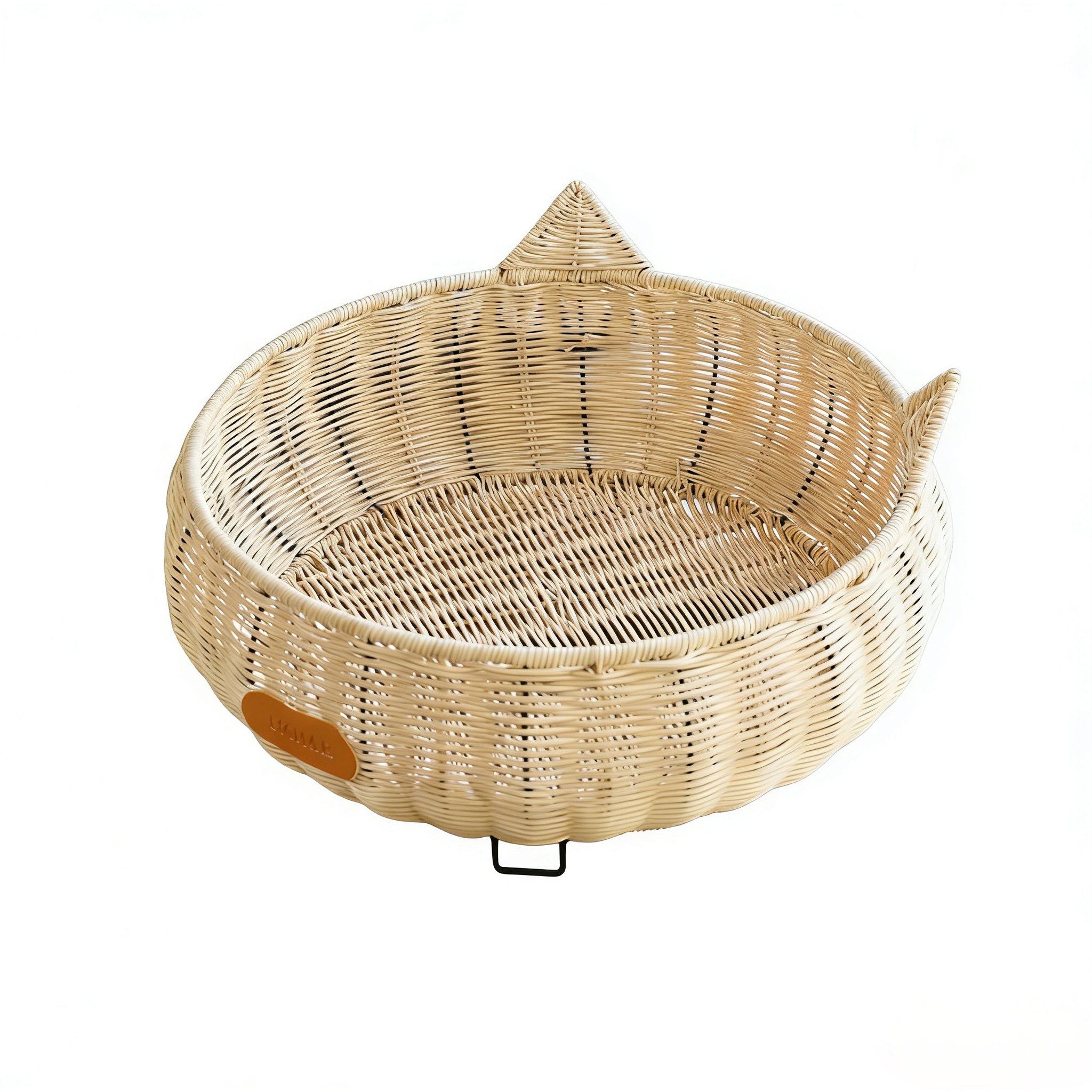 Cute Ear-Shaped Rattan Pet Bed-Includes cushion or cooling mat