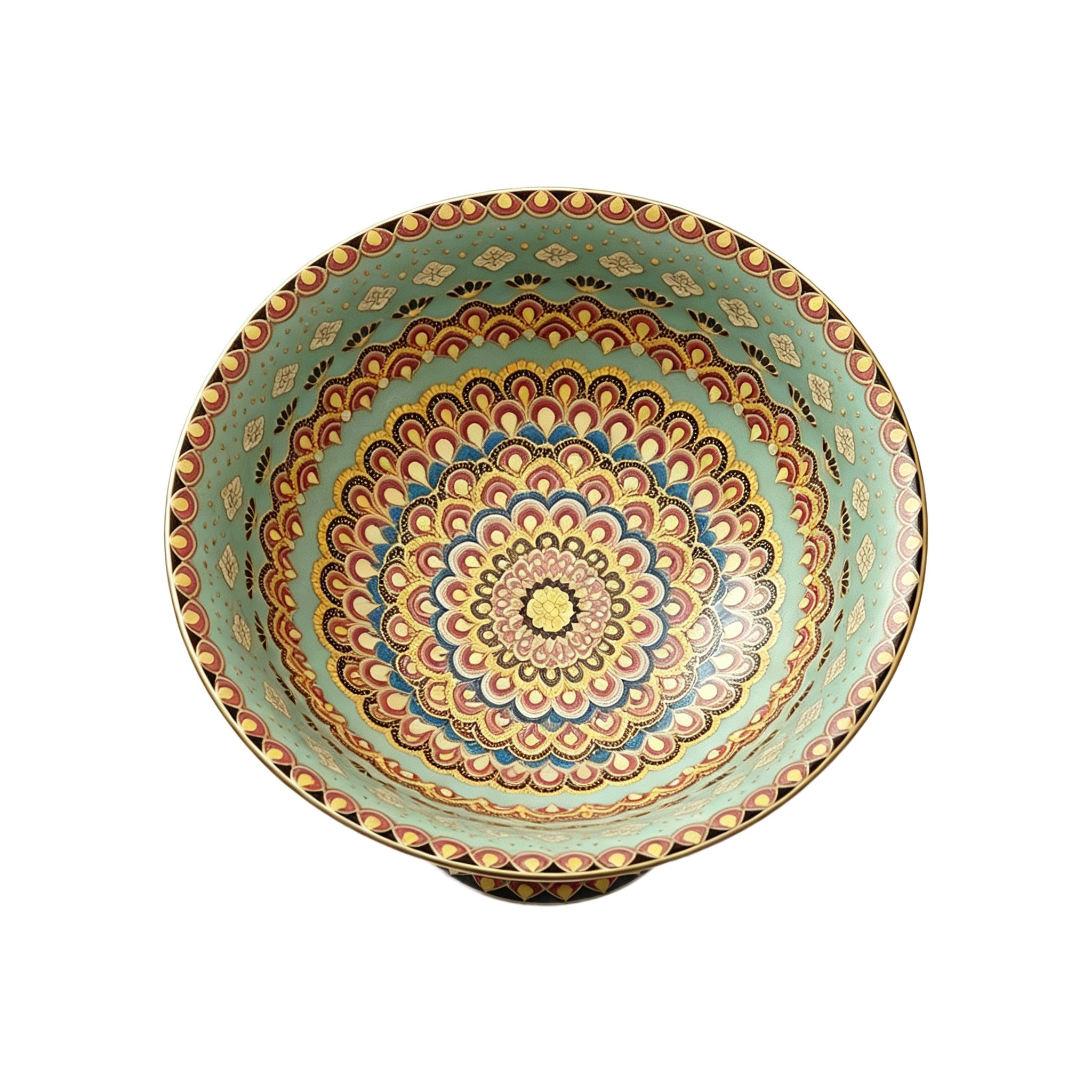 Vintage Chinese Doucai Elevated Pet Bowl