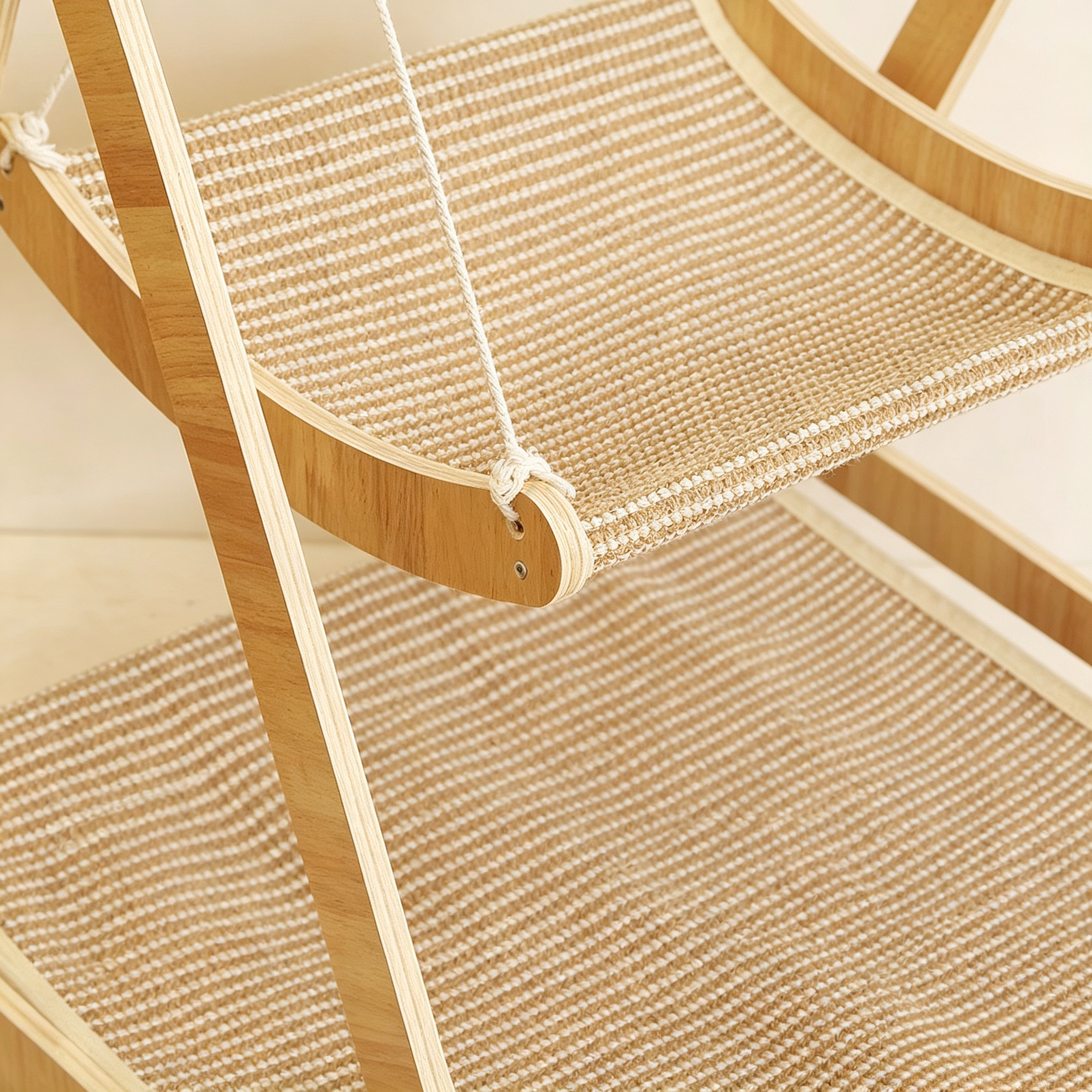 Double-Layer Wooden Sisal Cat Hammock