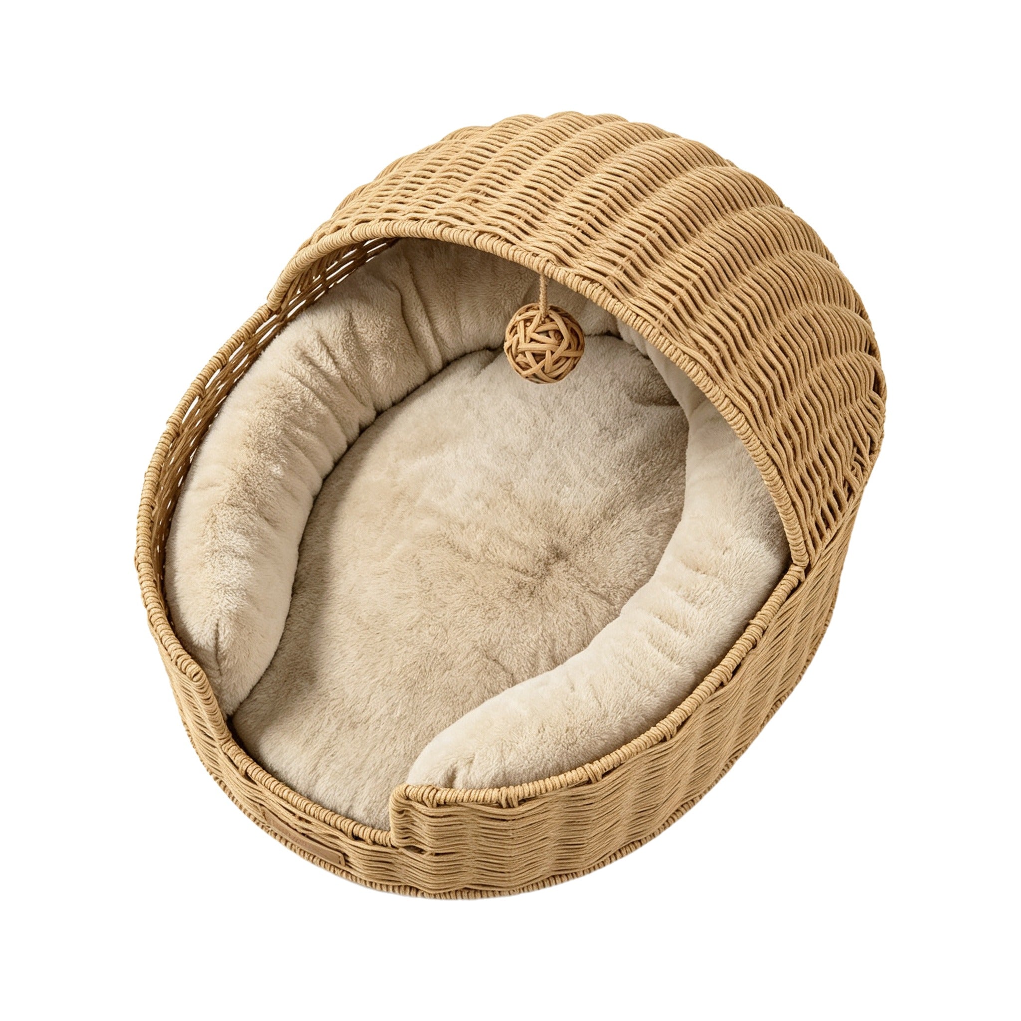 Handwoven Wicker Cat Bed Cave