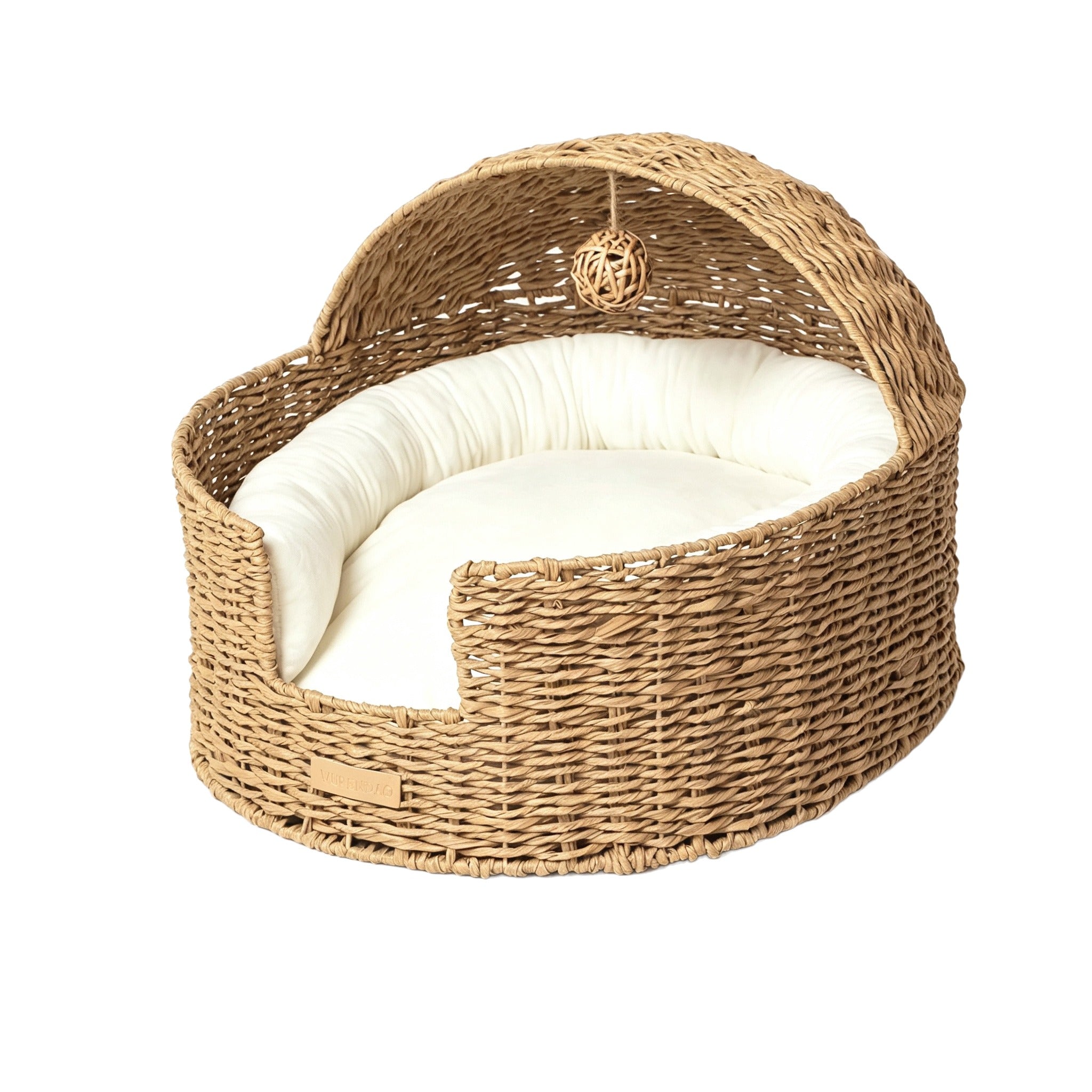 Handwoven Wicker Cat Bed Cave