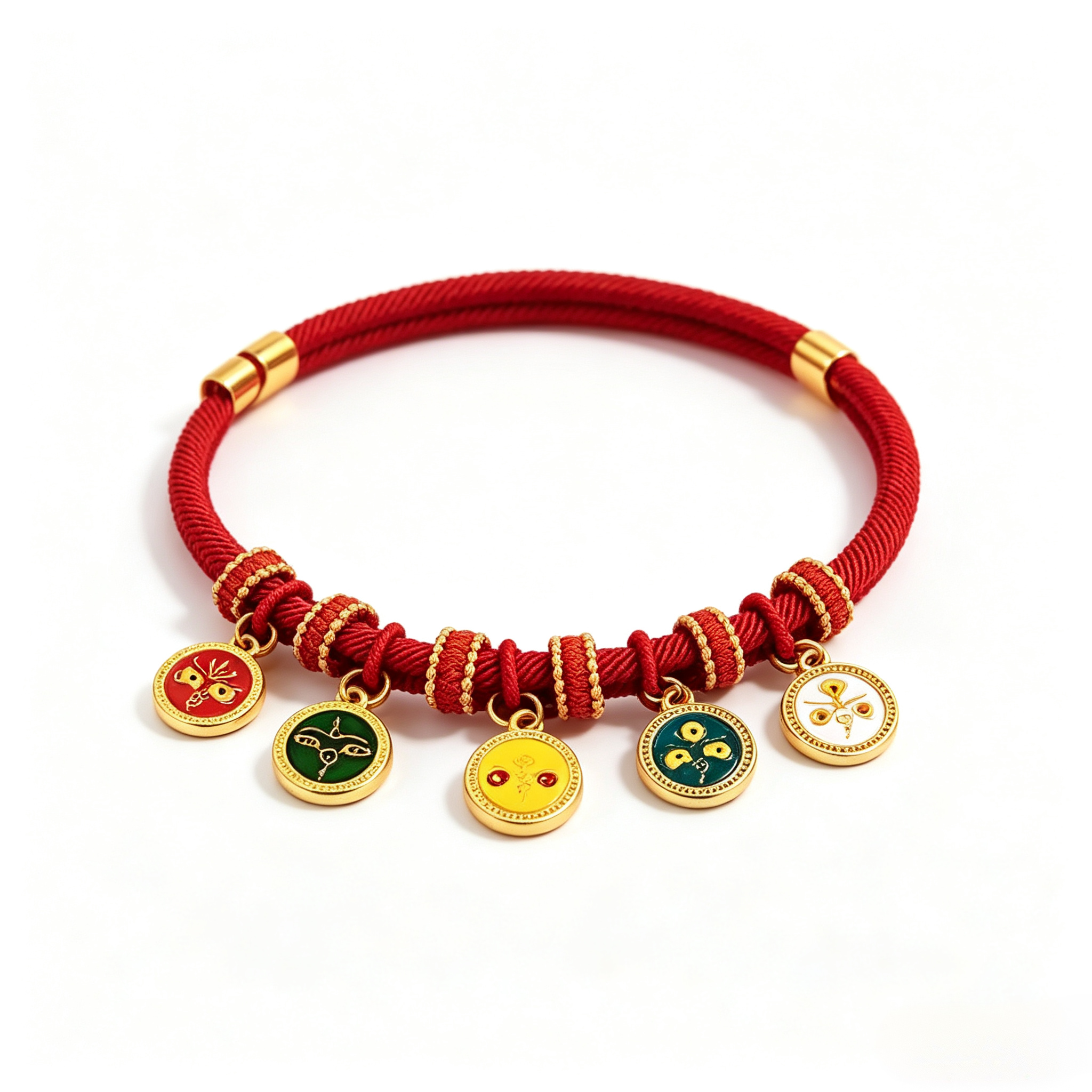 Pet Lucky Gold Lock Collar-Red String Safety Necklace