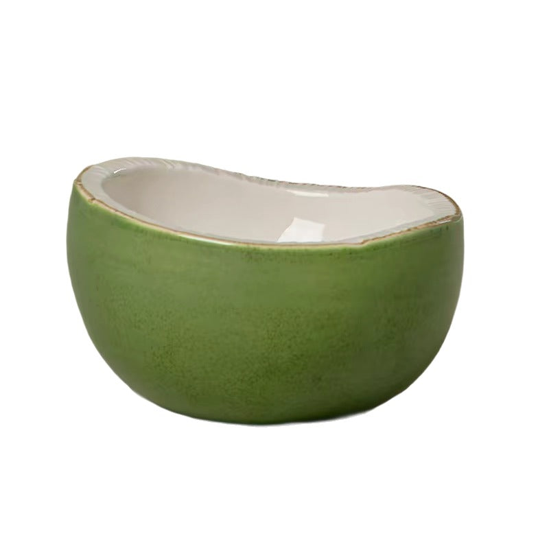 Coconut Design Ceramic Pet Bowl – Durable & Easy to Clean