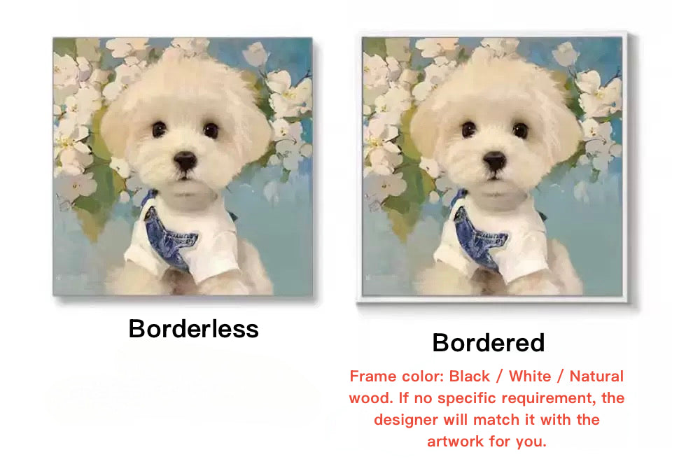 Custom Pet Artwork From Photo - Hand-Painted Oil Painting Wall Decor