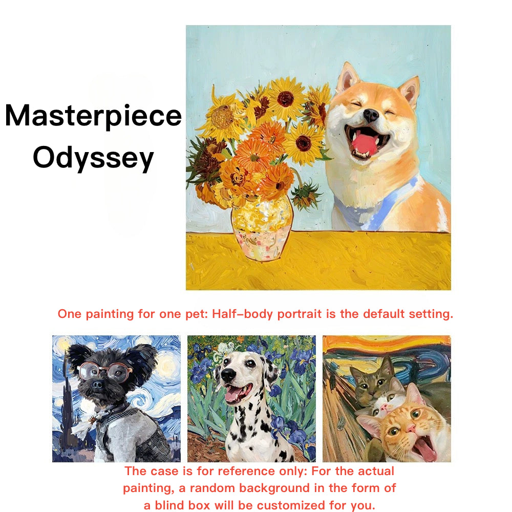 Custom Pet Artwork From Photo - Hand-Painted Oil Painting Wall Decor