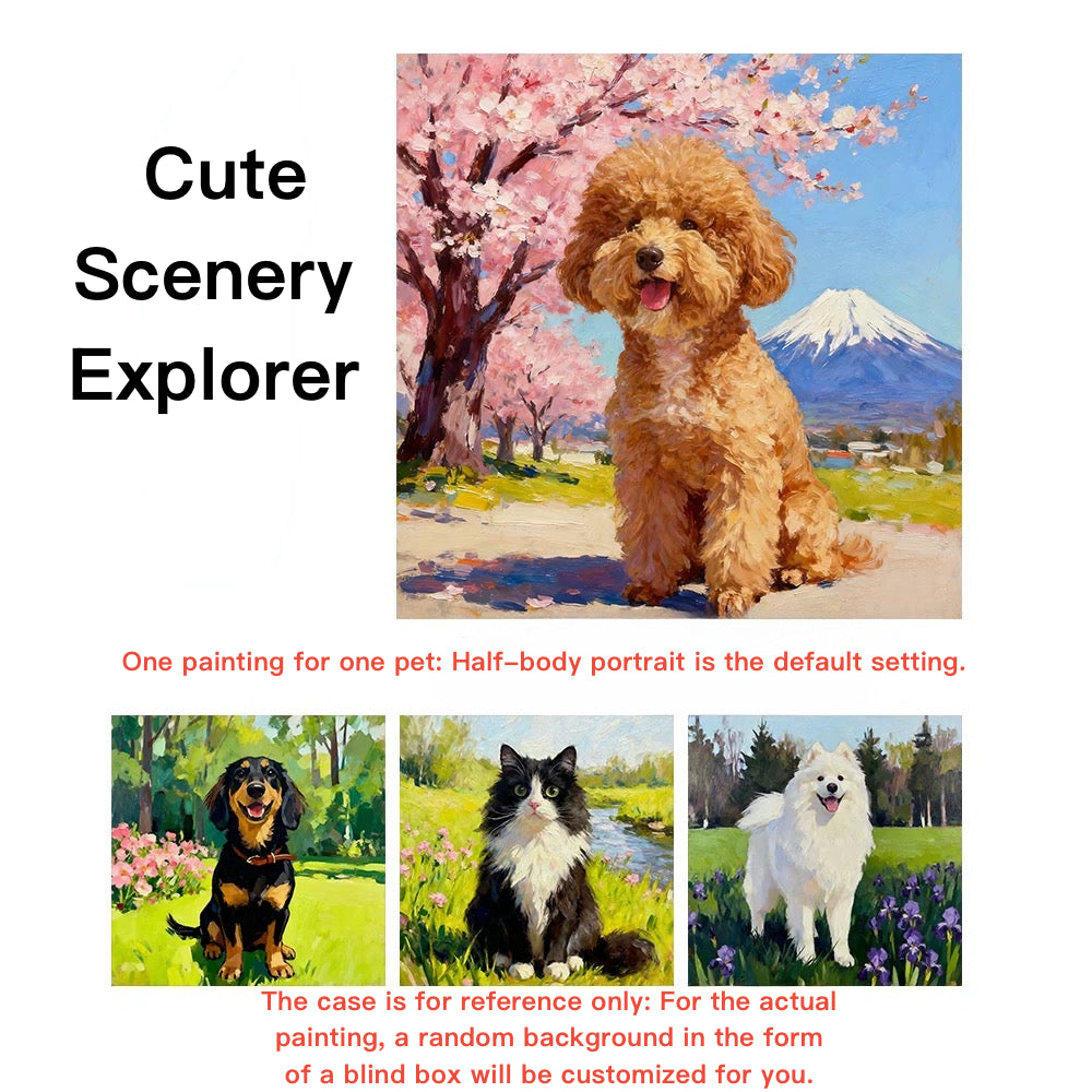 Custom Pet Artwork From Photo - Hand-Painted Oil Painting Wall Decor