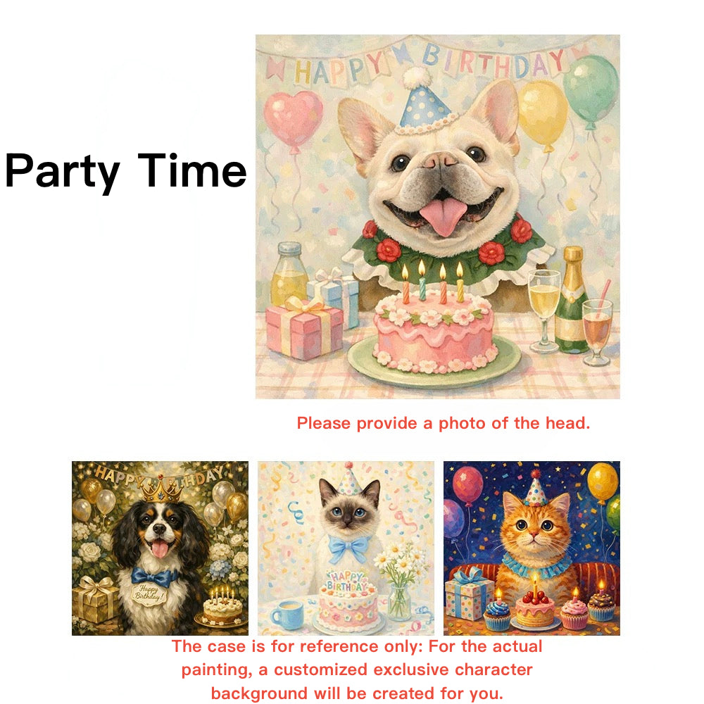 Custom Pet Artwork From Photo - Hand-Painted Oil Painting Wall Decor